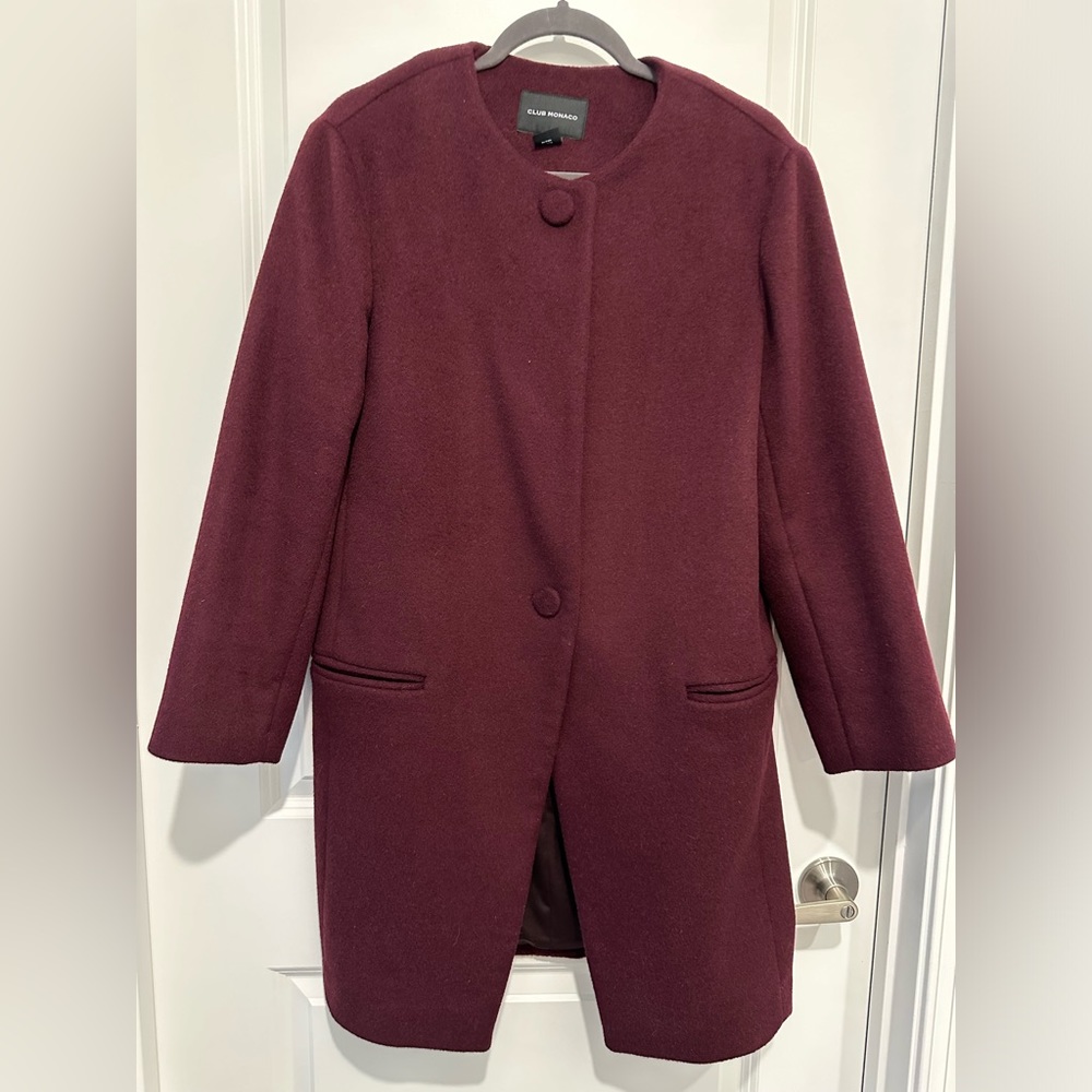Club Monaco Burgundy Winter Coat